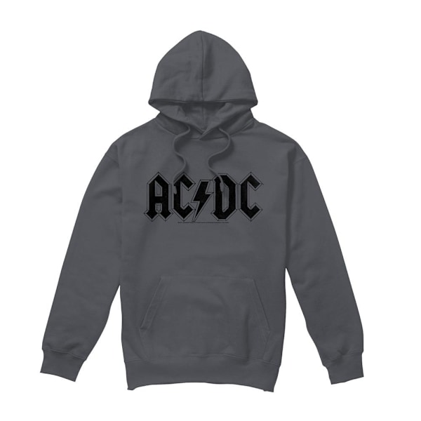 AC/DC Herr Worn Logo Hoodie XL Kolgrå Charcoal XL