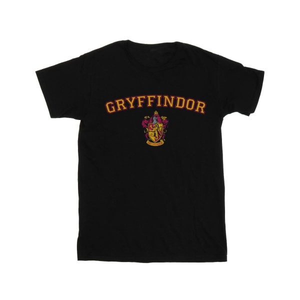 Harry Potter Girls Gryffindor Crest T-shirt i bomull 7-8 år Bl Black 7-8 Years