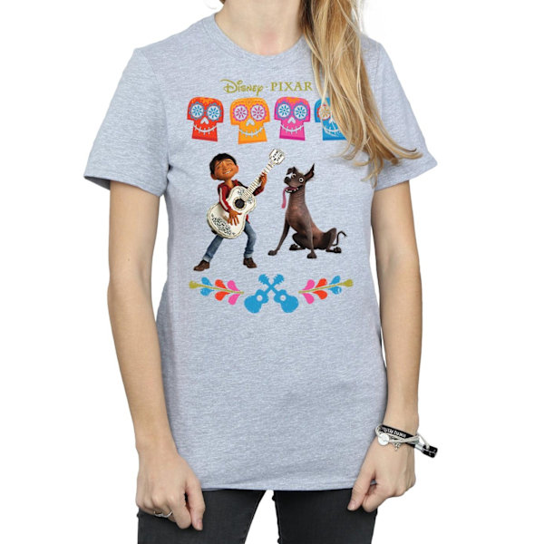 Disney Dam/Dam Coco Miguel Logo Bomull Boyfriend T-shirt Sports Grey L