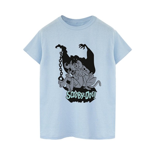 Scooby Doo Dam/Damer Rädd Hopp Bomull Pojkvän T-shirt X Baby Blue XL