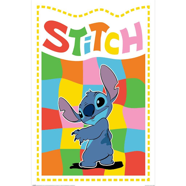 Lilo & Stitch Rutiga Stitch Poster 91cm x 61cm Flerfärgad Multicoloured 91cm x 61cm