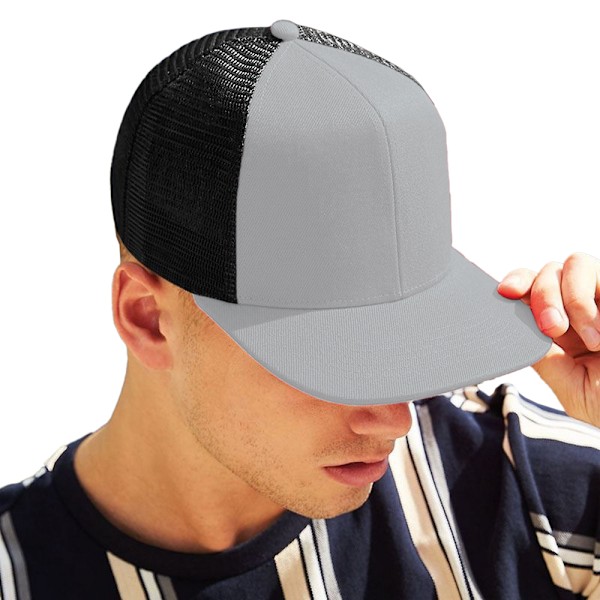 Beechfield Unisex Trucker Cap för Vuxna, En Storlek, Grå/Svart Grey/Black One Size