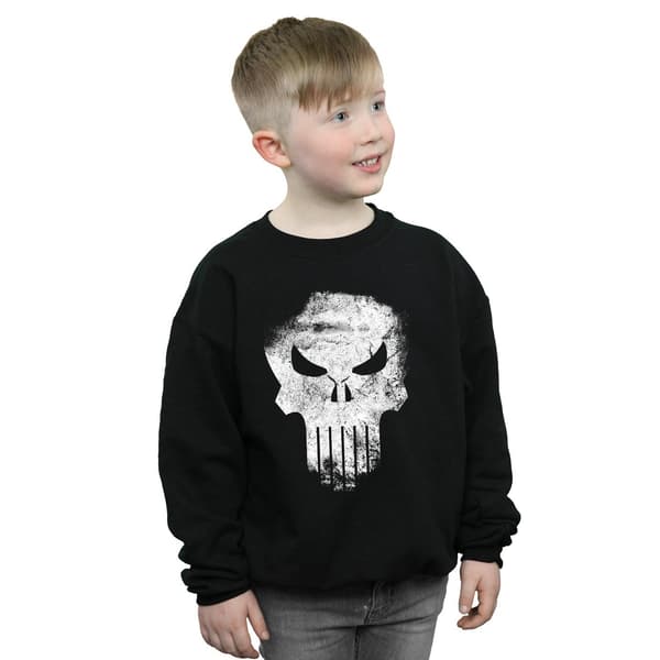 Marvel Pojkar The Punisher Distressed Skull Tröja 5-6 År Black 5-6 Years