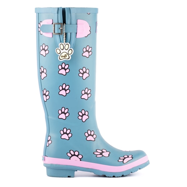 Lazy Dogz Dam/Dam Cookie Paw Print Wellington Boots 6 UK Teal 6 UK