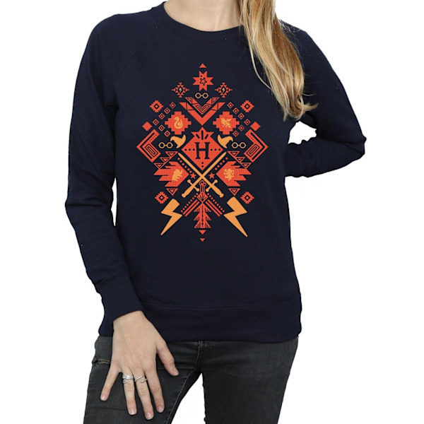 Harry Potter Dam/Damjul Jul Fair Isle Sweatshirt L Marinblå Navy Blue L