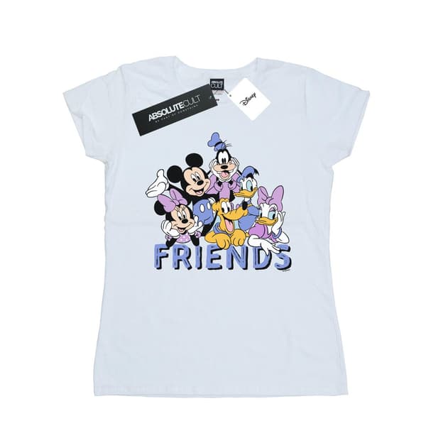 Disney Dam/Dam Klassiska Vänner Bomulls T-shirt M Vit White M