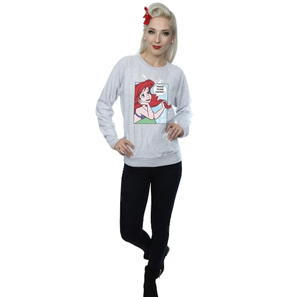 Disney Princess Womens/Ladies Ariel Pop Art Sweatshirt XS Heath Heather Grey XS