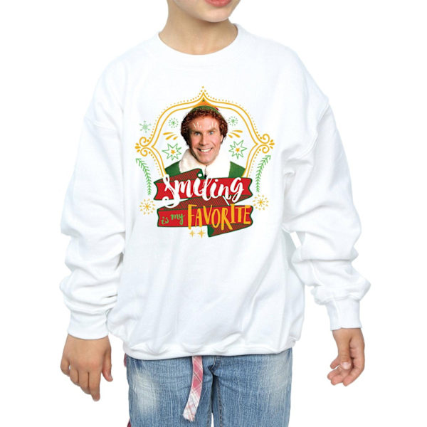 Elf Girls Buddy Smiling Sweatshirt 5-6 år Vit White 5-6 Years