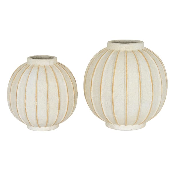 Hill Interiors Grove Globe Vas 30cm x 29cm x 29cm Vit White 30cm x 29cm x 29cm
