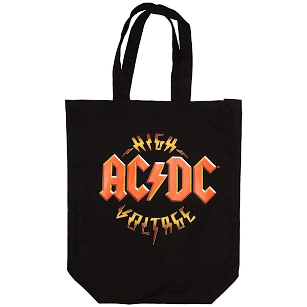 AC/DC High Voltage Ex-Tour Tote Bag med Ryggtryck, Storlek: One Size, Svart/Röd Black/Red One Size