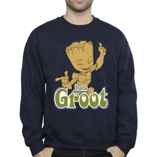 Guardians Of The Galaxy Herr Groot Dancing Sweatshirt XXL Marinblå Navy Blue XXL