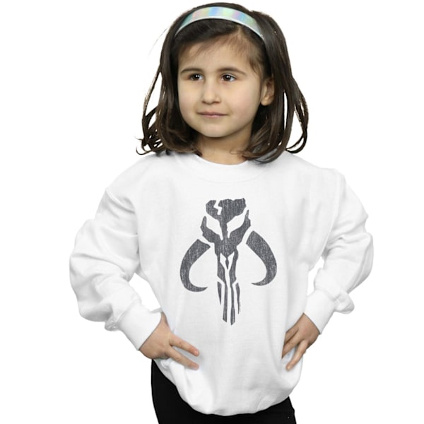 Star Wars Girls The Mandalorian Banther Skull Sweatshirt 12-13 White 12-13 Years