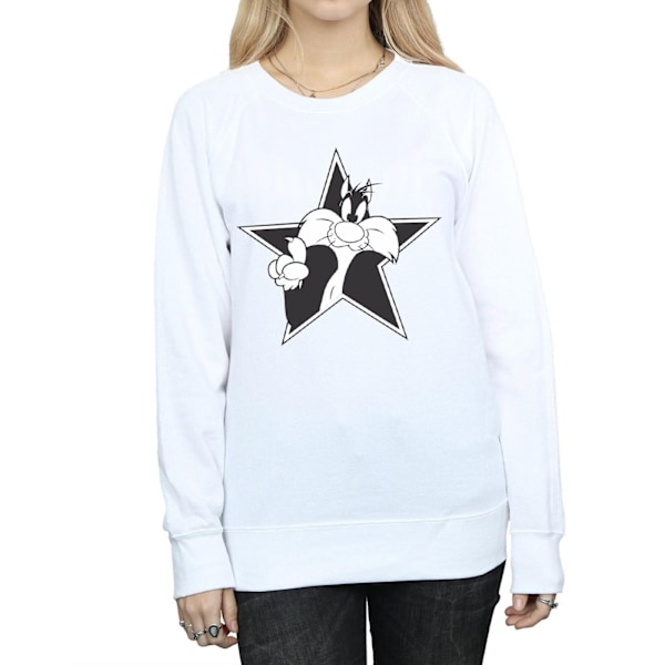 Looney Tunes Dam/Damer Sylvester Mono Star Sweatshirt M Vit White M