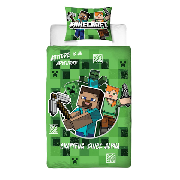 Minecraft Block Check Påslakanset Enkelsäng Flerfärgad Multicoloured Single