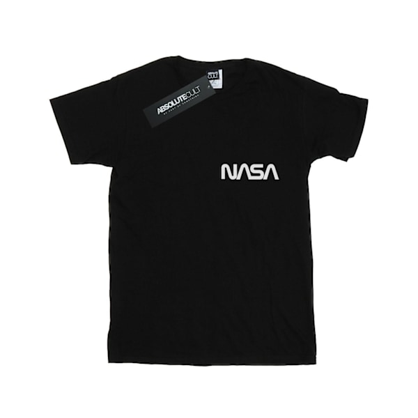 NASA Girls Modern Logo Chest Cotton T-Shirt 7-8 år Svart Black 7-8 Years