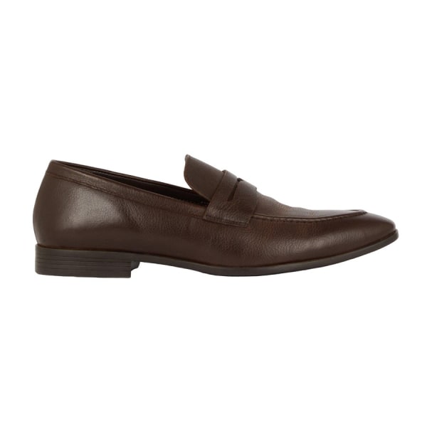 Debenhams herr Tumbled Leather Loafers 10 UK Mörkbrun Dark Brown 10 UK