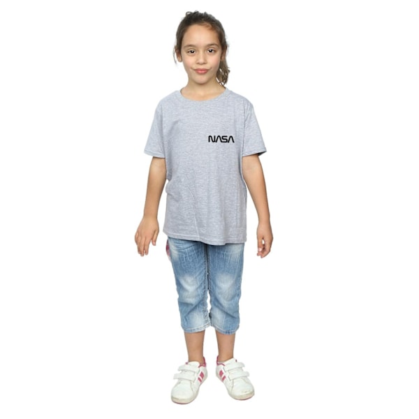 NASA Girls Modern Logo Chest Cotton T-Shirt 9-11 år Sports G Sports Grey 9-11 Years