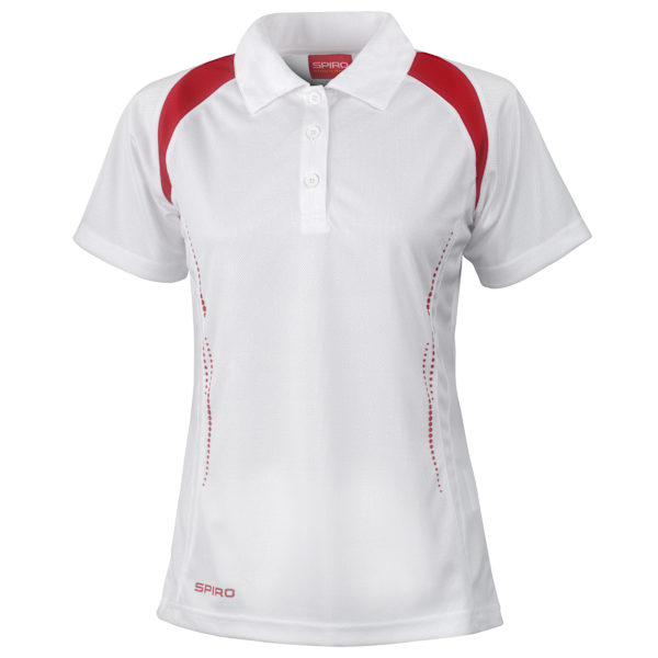 Spiro Dam/Dam Sports Team Spirit Performance Polo Shirt L White/Red L