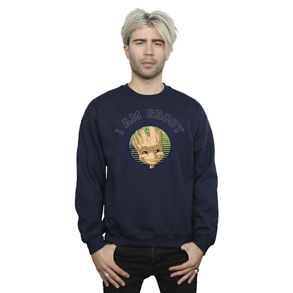 Guardians Of The Galaxy Herr Groot Varsity Sweatshirt S Marinblå Navy Blue S