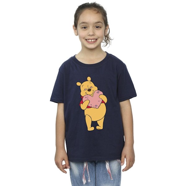 Disney Girls Winnie The Pooh Heart Eyes Bomull T-shirt 12-13 År Navy Blue 12-13 Years