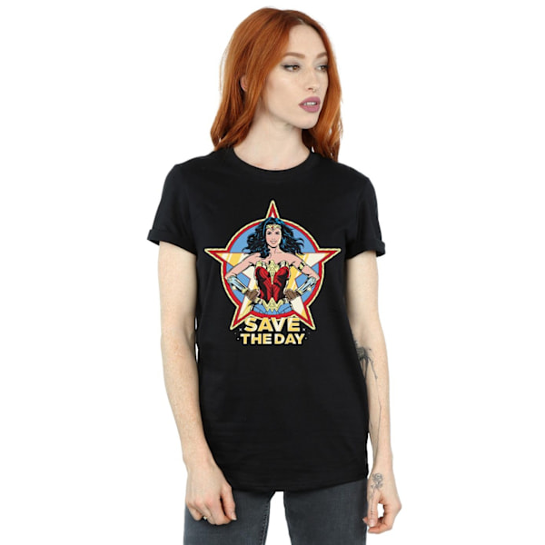 DC Comics Dam/Kvinnor Wonder Woman 84 Stjärndesign Bomull Pojkvän Black 4XL