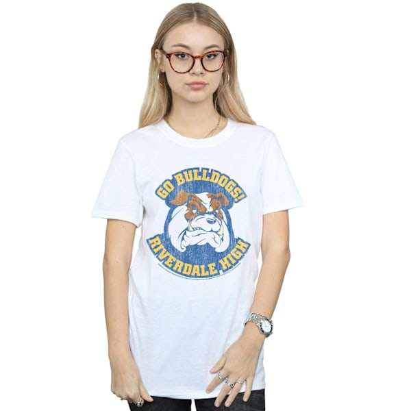 Riverdale Dam/Damer Riverdale High Bulldogs Bomull Boyfrien White 3XL