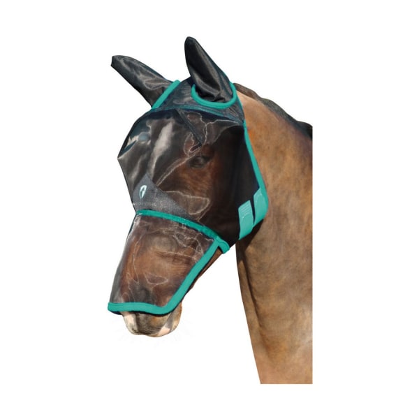 Hy BHB Equestrian Mesh helmask med öron och näsa Pony Black/ Black/Teal Pony