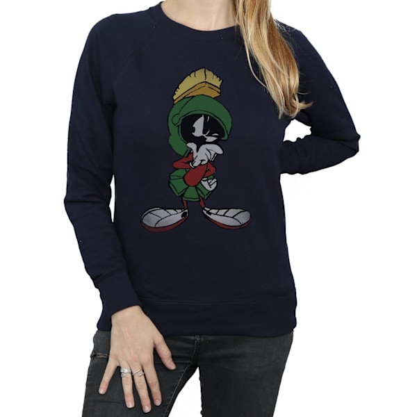 Looney Tunes Dam/Damer Marvin The Martian Pose Heather Swea Navy Blue M