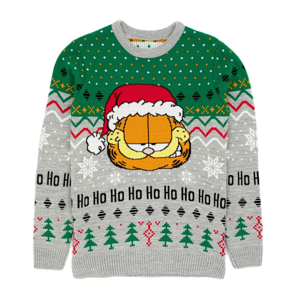 Garfield Unisex Vuxen Stickad Jultröja M Grå/Grön Grey/Green M