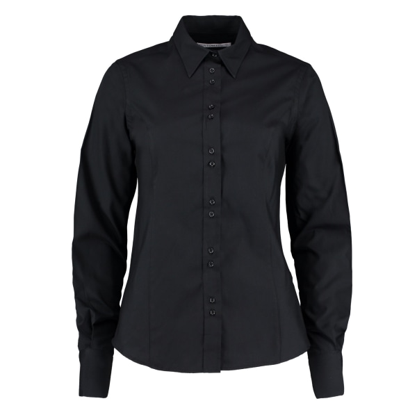 Kustom Kit Dam/Dam City Långärmad formell skjorta 12 UK B Black 12 UK