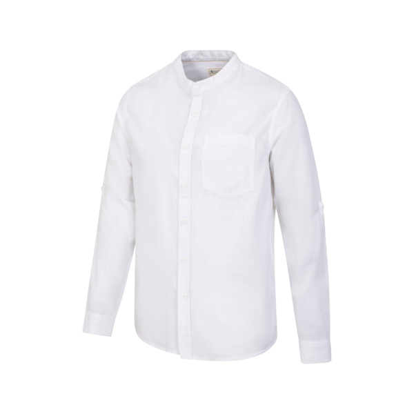 Mountain Warehouse Herr Lowe Linneblandad Grandad Krage Skjorta 3 White 3XL