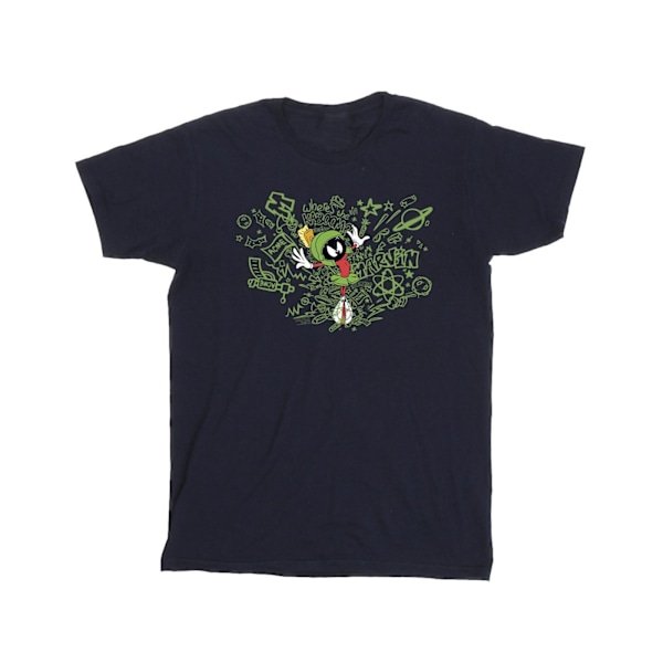 Looney Tunes ACME Doodles Marvin Martian T-shirt S Marinblå Navy Blue S