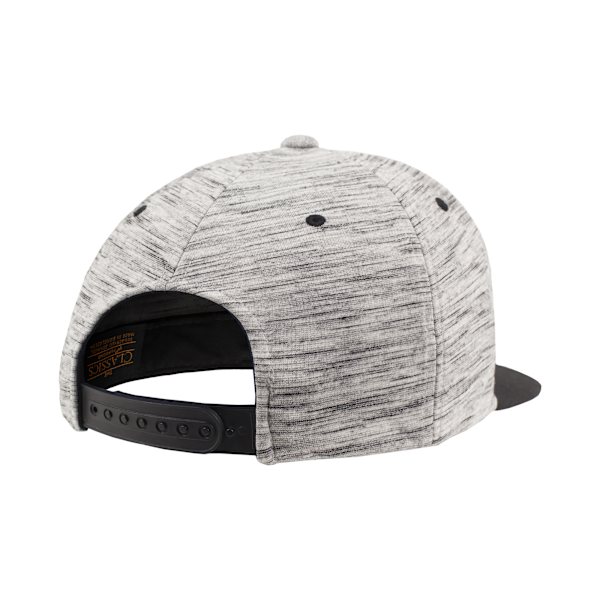 Flexfit By Yupoong Unisex Stripes Melange Crown Snapback Cap On Black/ Grey One Size