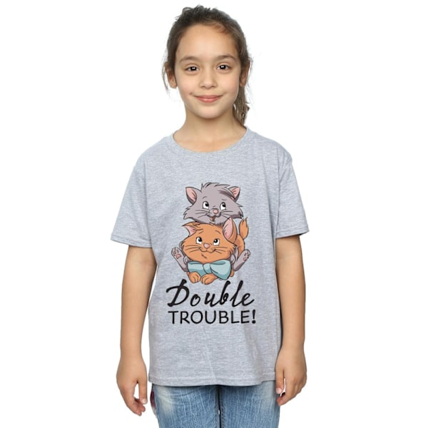 Disney Girls The Aristocats Double Trouble Bomull T-shirt 5-6 år Sports Grey 5-6 Years