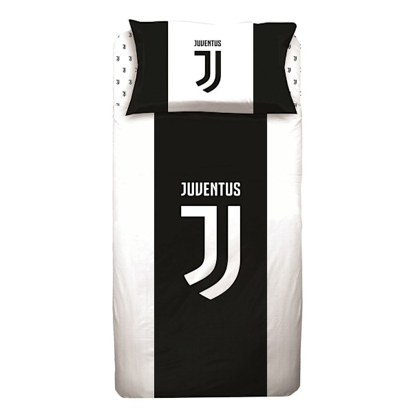 Juventus FC Bomulls Crest Påslakan Set Enkelsäng Vit/Svart White/Black Single