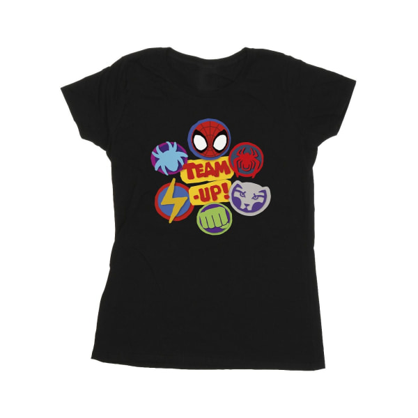 Marvel Womens/Ladies Spidey And His Amazing Friends Team Up Cot Black L