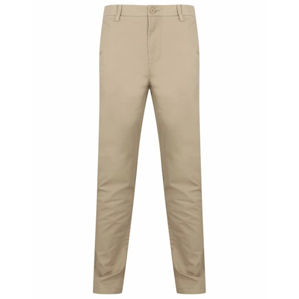 Henbury herr stretch flex midjebands chinos 34L Stone Stone 34L