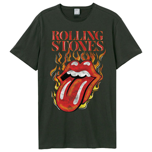 Amplified Unisex Adult Hot Tongue The Rolling Stones T-Shirt XL Charcoal XL