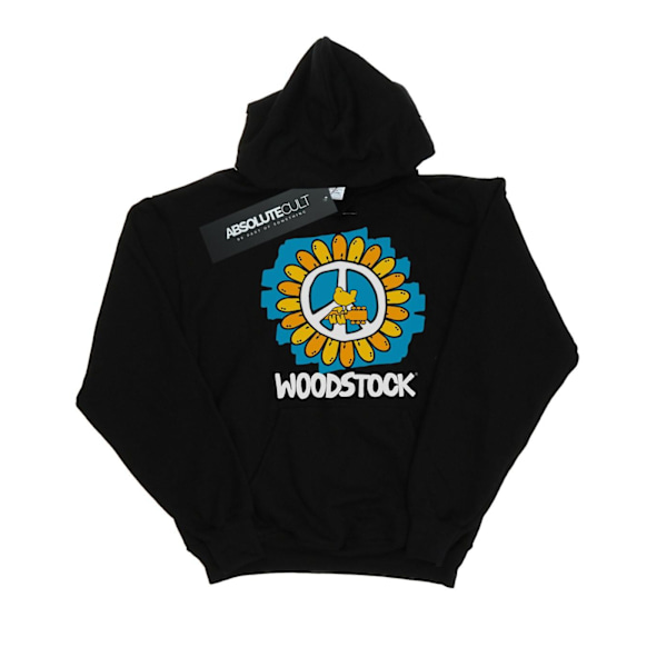 Woodstock Mens Flower Peace Hoodie 4XL Svart Black 4XL