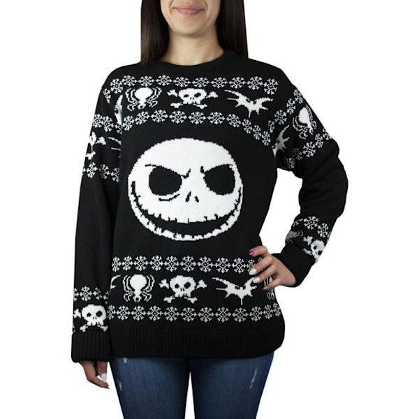 Nightmare Before Christmas Unisex Vuxen Jack Skellington Stickad Black/White L