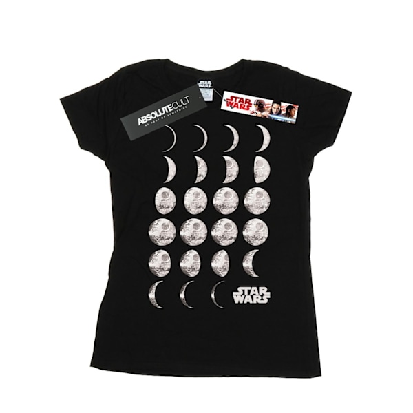 Star Wars Dam/Kvinnor Dödsstjärnan Månefaser Bomull T-shirt M Black M