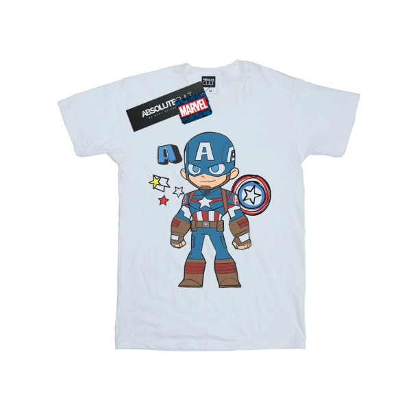 Marvel Girls Captain America Sketch T-shirt bomull 12-13 år White 12-13 Years