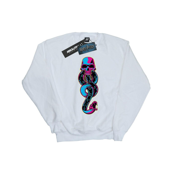 Harry Potter Dam/Kvinnor Neon Dark Mark Sweatshirt S Vit White S