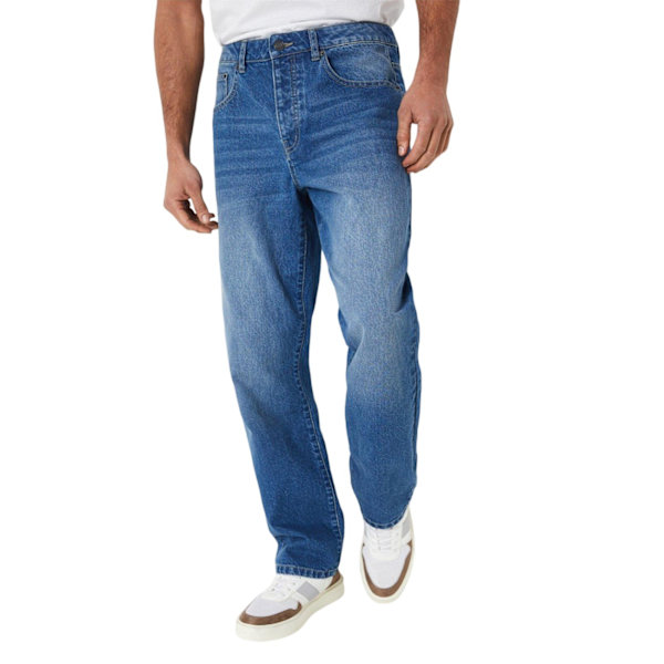 Maine herr Stone Wash Relaxed Fit Jeans 36R mörkblå Dark Blue 36R