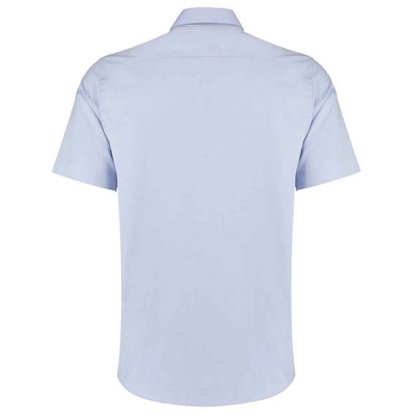 Kustom Kit Premium Oxford skräddarsydd kortärmad skjorta 15i för män Light Blue 15in