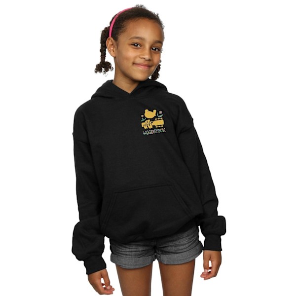 Woodstock Girls Breast Logo Hoodie 7-8 år Svart Black 7-8 Years