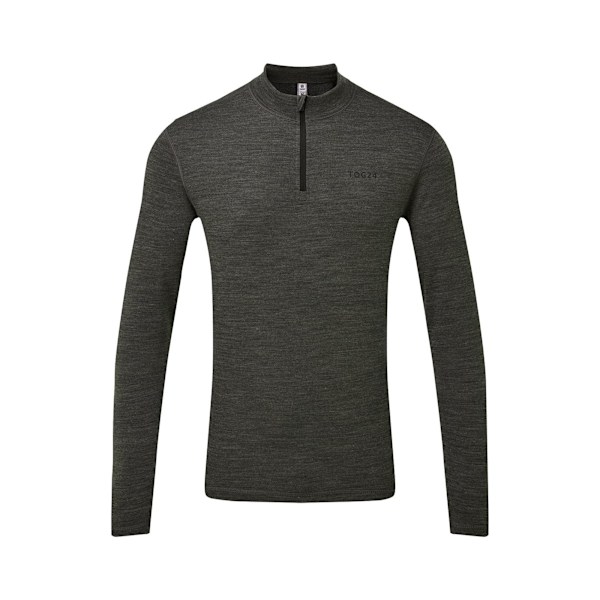 TOG24 Herr Nevis Merinoull Zip Neck Base Layer Top L Grå Mar Grey Marl L