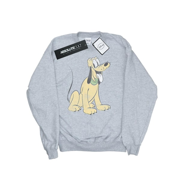 Disney Dam/Kvinnor Pluto Sittande Sweatshirt XXL Heather Grey Heather Grey XXL