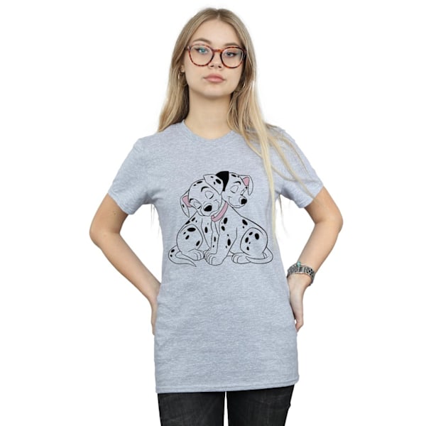 Disney Dam/Kvinnor 101 Dalmatiner Puppy Love Bomull Boyfriend Sports Grey M