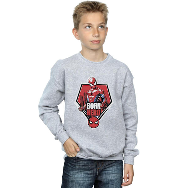 Marvel Boys Spider-Man Born Hero Sweatshirt 5-6 år Sports Grå Sports Grey 5-6 Years